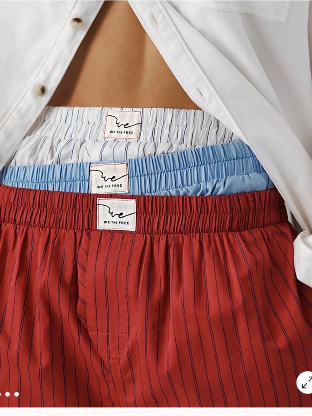 Free People We The Free Day to Day Striped Boxers. NWT. Ivory - Picture 6 of 6